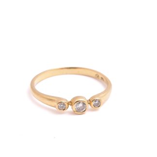RING M 3 BRILJANT-SLIPADE DIAMANTER TOT. CA 0,12CT, 16,25MM