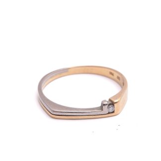 RING M BRILJANT-SLIPAD DIAMANT 0,02CT, 17MM, RÖTT & VITT GULD, TILLV. HALLBERGS GULD