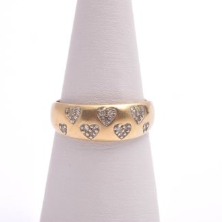 RING HJÄRTAN M 17 ÅTTKANT-SLIPADE DIAMANTER TOT. 0,10CT, 17MM, TILLV. GULDFYND