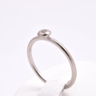 RING VITGULD M BRILJANT-SLIPAD DIAMANT CA 0,02CT, 16,25MM, TILLV. NORDSTANS GULD, GÖTEBORG