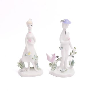 TVÅ PORSLINSFIGURINER ROSENTHAL, DESIGN: RAYMOND PEYNET, 15CM