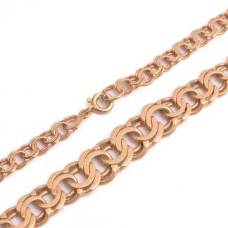 HALSKEDJA BISM DOSERAD 42CM, BREDD: 4,2-8,6MM, SVENSKA STÄMPLAR (OBS!! DEFEKT LÅS, DOCK LÄTT ATT BYTA UT)