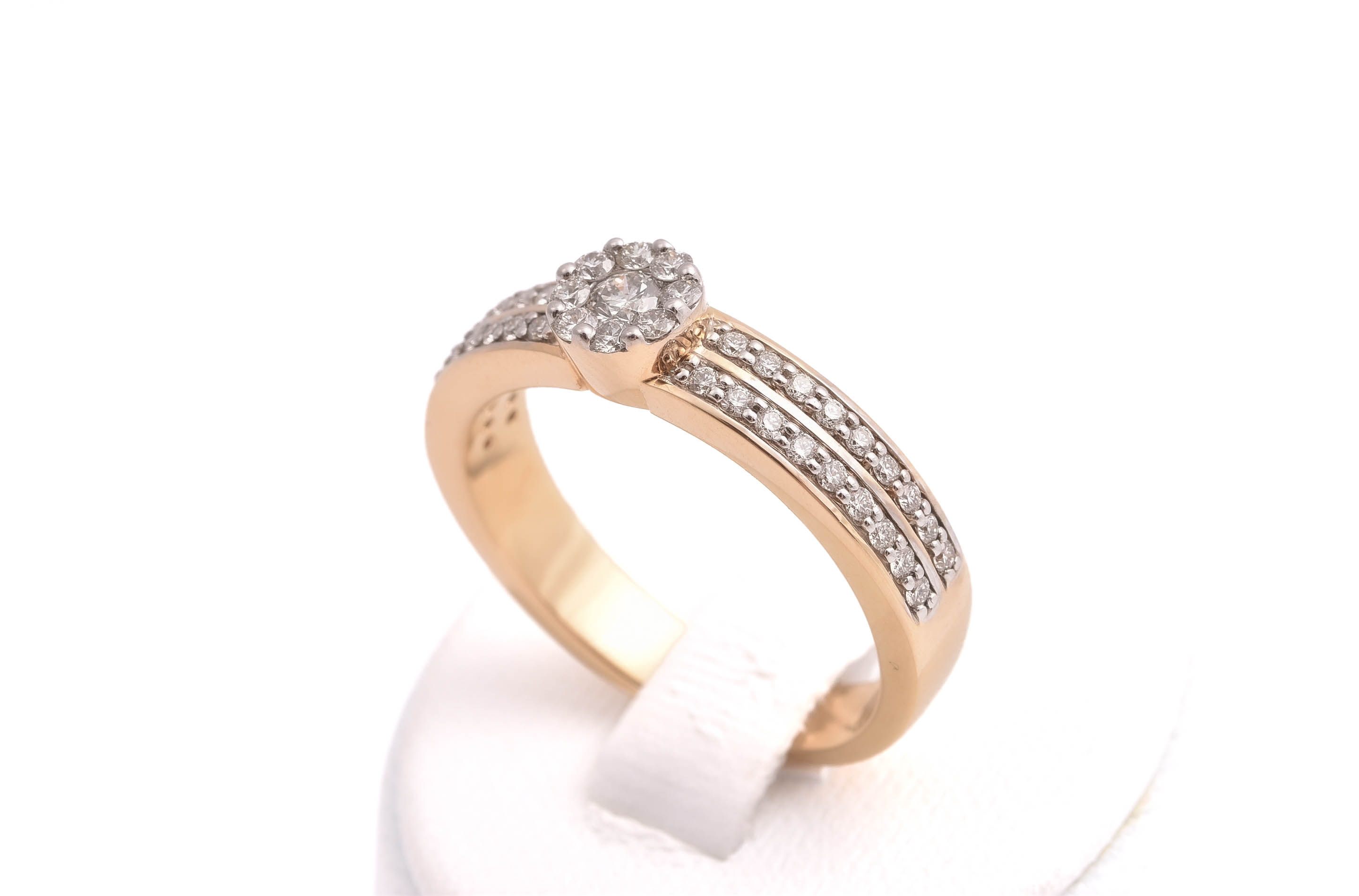 RING M 45 BRILJANT-SLIPADE DIAMANTER TOT. 0,57CT WESSELTON Si, 19,25MM, TILLV. GULDFYND, REK. NYPRIS: 30998:-