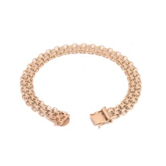 ARMLÄNK X-LÄNK 18,5CM, BREDD: 8MM, TILLV. ÄDELSMYCKEN, STOCKHOLM 1970 (NÅGRA MISSFÄRGNINGAR PÅ NÅGRA LÄNKAR)