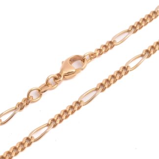 HALSKEDJA FIGARO 51CM, BREDD: 2,9MM, SVENSK "KATTFOT"-STÄMPEL