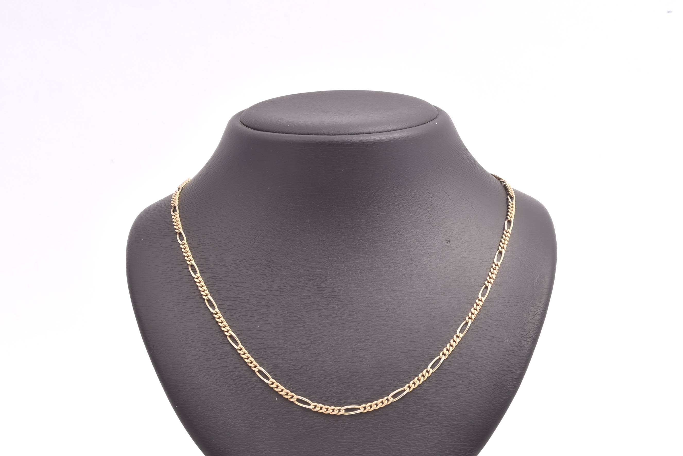 HALSKEDJA FIGARO 51CM, BREDD: 2,9MM, SVENSK ”KATTFOT”-STÄMPEL - Bild 2