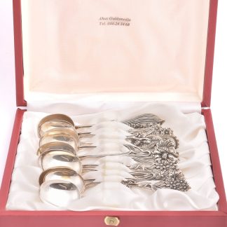 12 KAFFESKEDAR SILVER, MODELL: SVENSKA FLORAN, 112-114MM, TILLV. GEWE, MALMÖ 1981-92