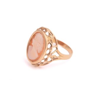 RING M SNÄCK-CAMÉ, 19MM, SVENSK "KATTFOT"-STÄMPEL