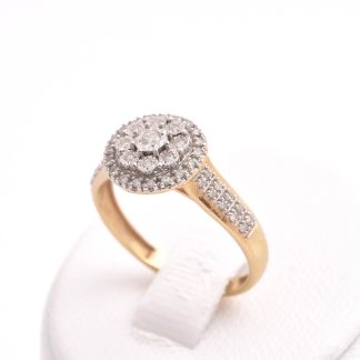 RING M 48 DIAMANTER TOT. 0,16CT WESSELTON, 16MM, TILLV. GULDFYND, REK. NYPRIS: 11998:-