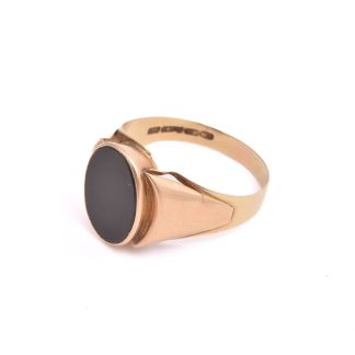 RING KL (DEFEKT) M SVART PLATTA, 22,25MM, FINSKA STÄMPLAR, TILLV. 1970