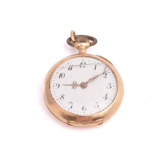 MORMORSUR MEKANISK 29MM, 14K I BOETTEN (SPRICKOR I GLASET & URTAVLAN, BUCKLOR PÅ GULDET, MONOGRAM PÅ BAKBOETTEN) INNERBOETTEN EJ GULD, TOTAL VIKT: 19,6G