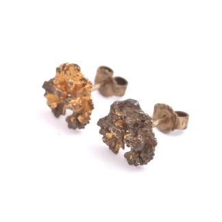 PAR ÖRHÄNGEN FÖRGYLLT SILVER FLORA DANICA, DANMARK, 1CM, (NGT MISSFÄRGAD)