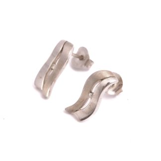 PAR ÖRHÄNGEN SILVER M DIAMANTER, 1,5CM