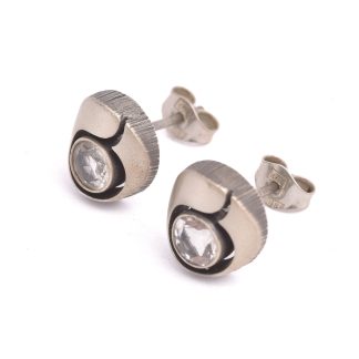 PAR ÖRHÄNGEN SILVER M STEN, 1,1CM, DESIGN: FINNFEELINGS KARL LAINE, SIGNERADE