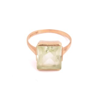 RING M LJUSGRÖN SYNTETISK STEN (SLITAGE PÅ STENEN) 18,25MM, SVENSKA STÄMPLAR