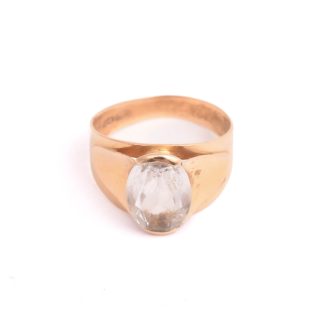 RING M VIT STEN (SLITAGE PÅ STENEN) 16,75MM, SVENSK IMPORT-STÄMPEL