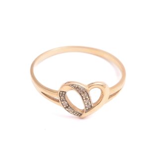 RING HJÄRTA M 5 DIAMANTER, 18,25MM, TILLV. GULDFYND