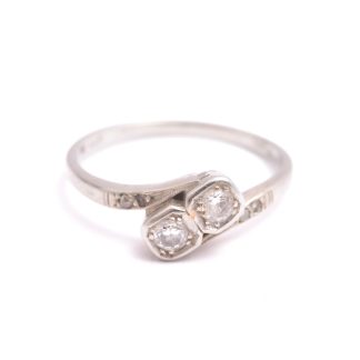 RING VITGULD M DIAMANTER, 16,5MM, TILLV. DAHLGREN & Co, MALMÖ 1944