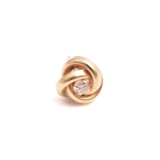 ETT UDDA ÖRHÄNGE M VIT SYNTETISK STEN, 8MM (LÅS SAKNAS)