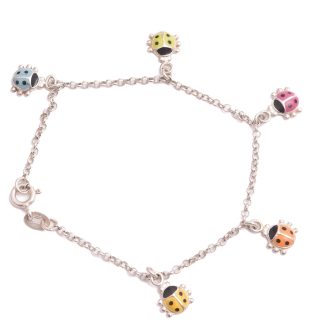 ARMLÄNK SILVER M BERLOCKER NYCKELPIGOR SILVER M EMALJ, 16,5CM, TILLV. ALBREKTS GULD, REK. NYPRIS: 449:-