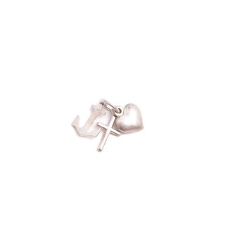 HÄNGE SILVER "TRO, HOPP & KÄRLEK", 1,2CM INKL ÖGLAN