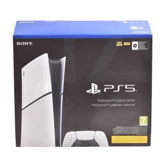 TV-SPEL SONY PS5 SLIM DIGITAL MED HANDKONTROLL, NÄTSLADD & HDMI-KABEL (LADD-SLADD SAKNAS) I ORIG KART