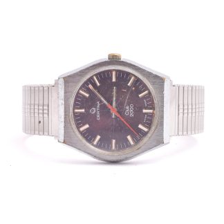 HERRUR CERTINA CLUB 2000 MEKANISK 36MM (REPIGT GLAS, FLÄCKAR PÅ URTAVLAN, SLITAGE PÅ METALLEN)