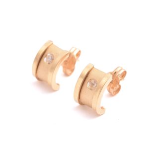 PAR ÖRHÄNGEN M VITA CUBIC ZIRKONIA, 9MM, TILLV. GULDFYND