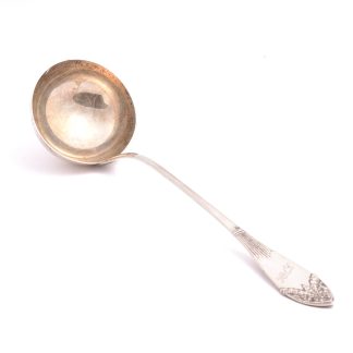SOPPSLEV SILVER M GRAVYR, 324MM (KLISTERLAPP PÅ UTSIDAN SKÅLEN) SVENSK IMPORT-STÄMPEL GENOM CG HALLBERG, STOCKHOLM 1920-30TALET
