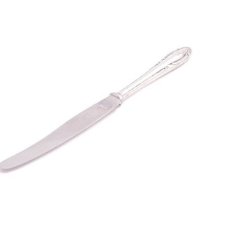 BORDSKNIV SILVER M BLAD I ROSTFRITT STÅL & HANDTAG FYLLD MED MASSA, GRAVYR, TILLV. GULDVARUHUSET, STOCKHOLM 1949, TOTAL VIKT: 45,1G