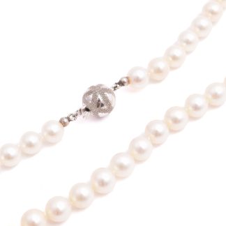 COLLIER SÖTVATTENSPÄRLOR (6,9-7,3MM) 44,5CM, LÅS I VITGULD