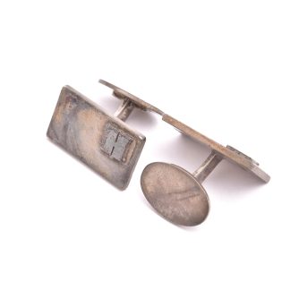 PAR MANSCHETTKNAPPAR SILVER "H", 2,3CM, TILLV. T. KULLANDER, BORÅS 1966 (NGT OXIDERADE)