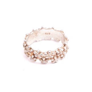 RING SILVER M BLOMMOR, 16,75MM