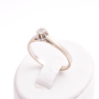 RING VITGULD M ÅTTKANT-SLIPAD DIAMANT 0,01CT, 17,75MM, SVENSK IMPORT-STÄMPEL