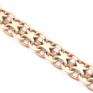 ARMLÄNK X-LÄNK 19,5CM, BREDD: 1CM, MED BERLOCK HJÄRTA M BRILJANT-SLIPAD DIAMANT CA 0,04CT (EN EXTRA ÖGLA LEDIG FÖR MONTERA EN TILL BERLOCK) TILLV. NSE, KÖPING 1975
