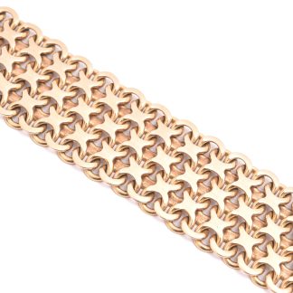 ARMLÄNK X-LÄNK 19CM, BREDD: 2CM, TILLV. ALLIANSGULD BÄCKMAN & Co, STOCKHOLM 1974