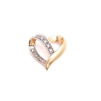 HÄNGE HJÄRTA M 8 ÅTTKANT-SLIPADE DIAMANTER TOT. 0,08CT, 1,6CM, TILLV. GULDFYND
