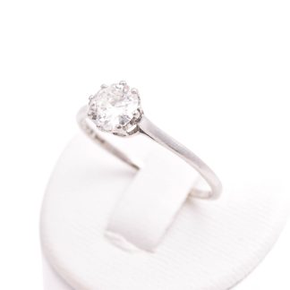 RING PLATINA M DIAMANT 0,70-0,75CT ÄLDRE SLIPNING, 18,5MM, TILLV. STOCKHOLM 1938