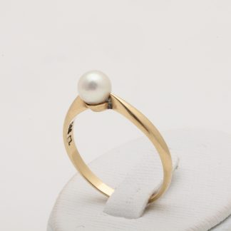 RING MED PÄRLA, STORLEK: ø 17,75MM / 14K 1,8G INKL PÄRLA