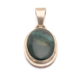 HÄNGE MED STEN I FÄRGER, MÅTT 55x27MM / 925 SILVER 25,7G INKL STEN - TILLV. I GÖTEBORG AV HÖGBERGS EFTERTRÄDARE ANETTE & MARIE SILVER ÅR 2001