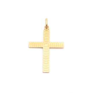 HÄNGE KORS MED MÖNSTER 49x27MM - TILLV. ITALIEN