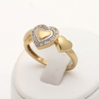 RING HJÄRTA MED DIAMANATER TOT. 0,05CT ENLIGT INSKRIPTION, STORLEK: 16,5MM / 18K 3G - TILLV. GULDFYNDGRUPPEN