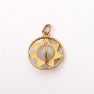 HÄNGE SOL MED ODLAD PÄRLA, 19x13MM / 18K 1G INKL PÄRLA - TILLV. SVERIGE