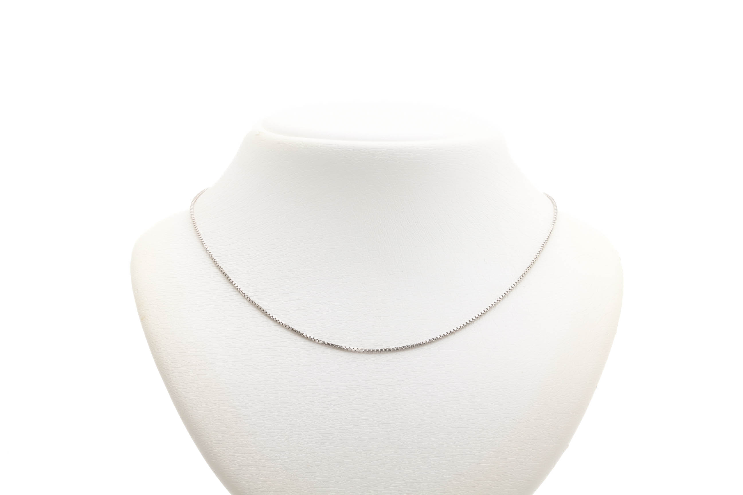 HALSKEDJA VENETIANSK, 48CM, BREDD: 1MM / 18K VITGULD 3G - SVENSK KONTROLLSTÄMPEL, OBS! BARNSTORLEK! - Bild 2