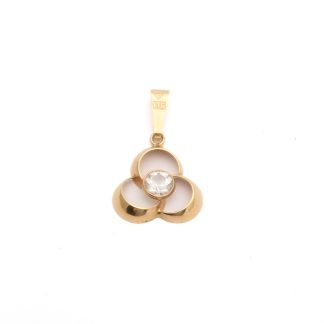 HÄNGE MED KRISTALL 24x15MM / 18K 0,9G INKL STEN - TILLV. VETLANDA
