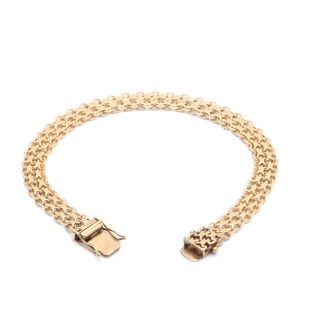 ARMBAND X-LÄNK, 19CM BREDD: 7,8MM / 18K 14,6G - TILLV. STOCKHOLM 1964 - OBS! NÅGOT MISSFÄRGAD VID LÅSET