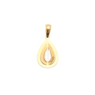 HÄNGE DROPPE I RÖD OCH VITGULD 22x10MM - TILLV. GULDFYNDGRUPPEN