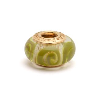BERLOCK TILL PANDORA SMYCKE GREEN SPIRALS MURANO GLASS BEAD #750516 - VIKT INKL GLAS: