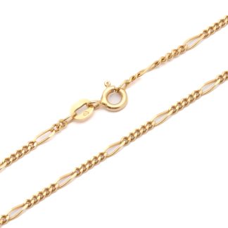 HALSKEDJA FIGARO 46CM, BREDD: 2MM - SVENSK KONTROLLSTÄMPEL