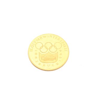 MINNESMYNT I GULD 900/1000 OLYMPISKA VINTERSPELEN 1964 INNSBRUCK ø 20MM